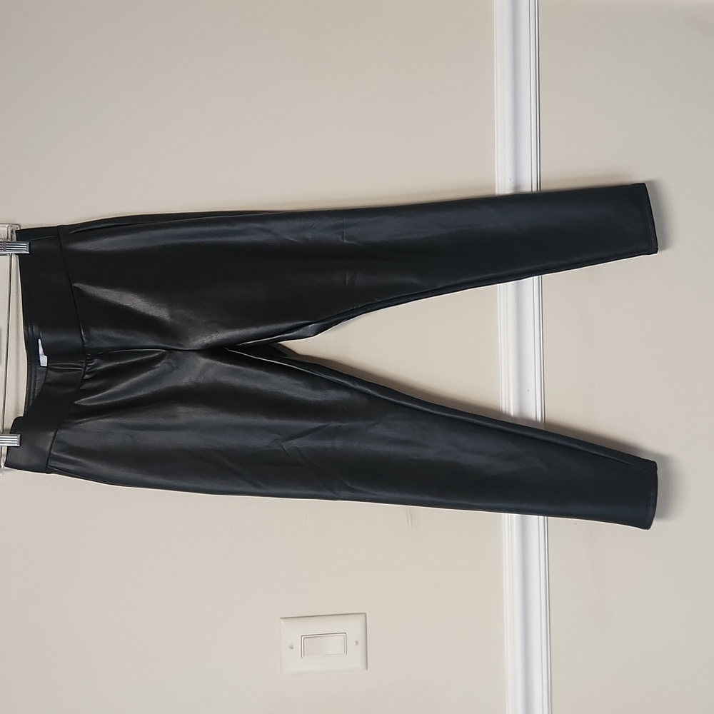 LOFT Black Faux Leather Pants